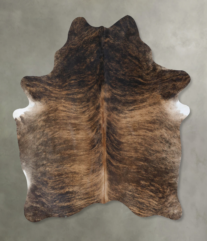 Dark Brindle Large Brazilian Cowhide Rug 6'11"H x 5'6"W #B18428 by Hudson Hides