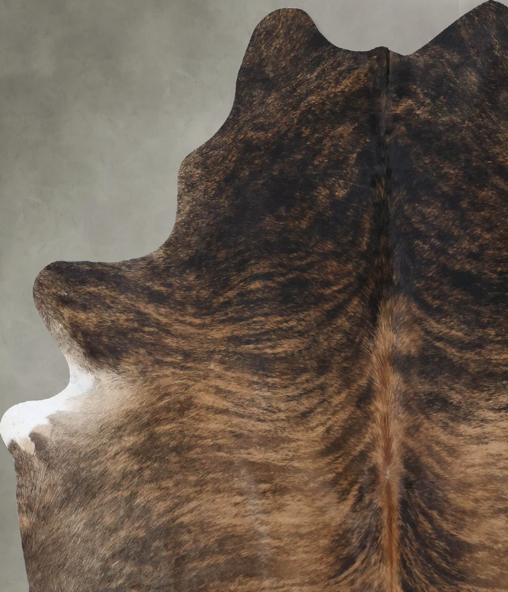 Dark Brindle Large Brazilian Cowhide Rug 6'11"H x 5'6"W #B18428 by Hudson Hides