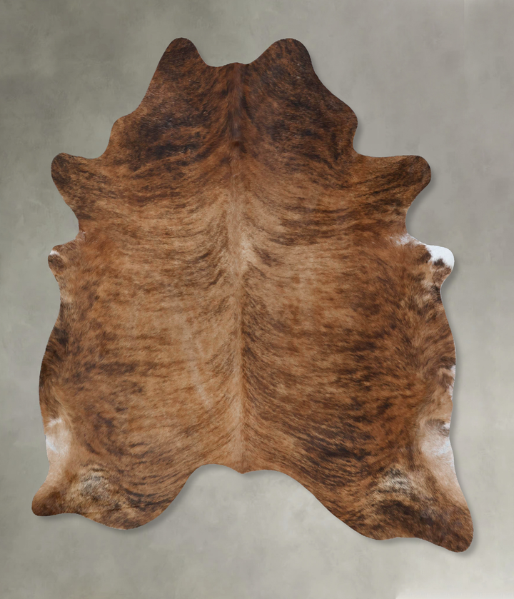 Medium Brindle XX-Large Brazilian Cowhide Rug 7'8"H x 6'7"W #B18430 by Hudson Hides
