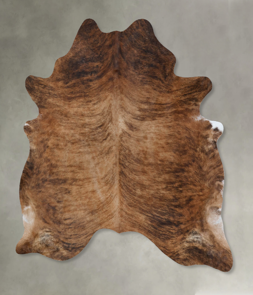 Medium Brindle XX-Large Brazilian Cowhide Rug 7'8"H x 6'7"W #B18430 by Hudson Hides