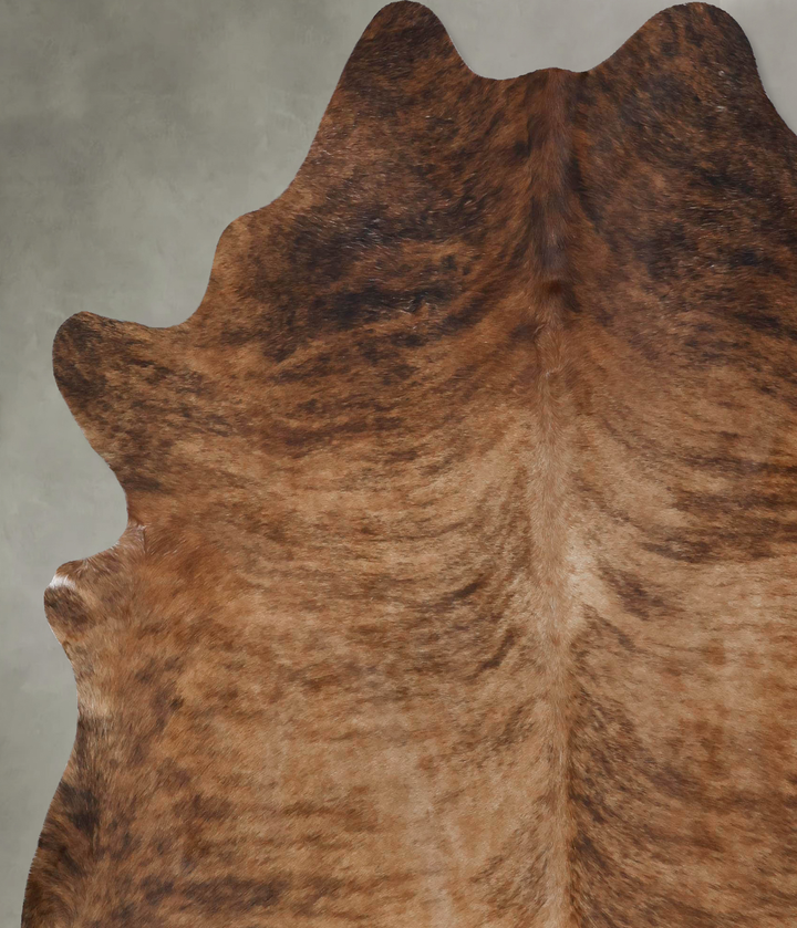 Medium Brindle XX-Large Brazilian Cowhide Rug 7'8"H x 6'7"W #B18430 by Hudson Hides