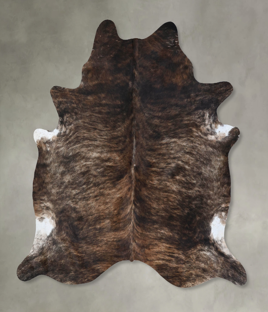 Dark Brindle XX-Large Brazilian Cowhide Rug 8'0"H x 7'0"W #B18433 by Hudson Hides