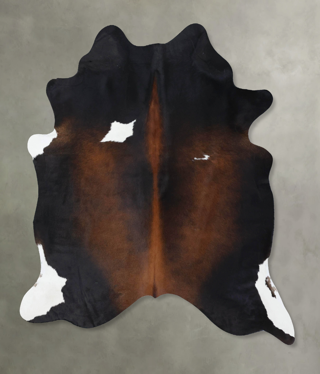 Chocolate and White Large Brazilian Cowhide Rug 6'4"H x 5'6"W #B18437 