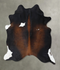 Chocolate and White Large Brazilian Cowhide Rug 6'4