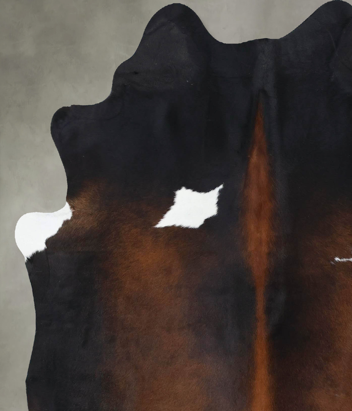Chocolate and White Large Brazilian Cowhide Rug 6'4"H x 5'6"W #B18437 by Hudson Hides