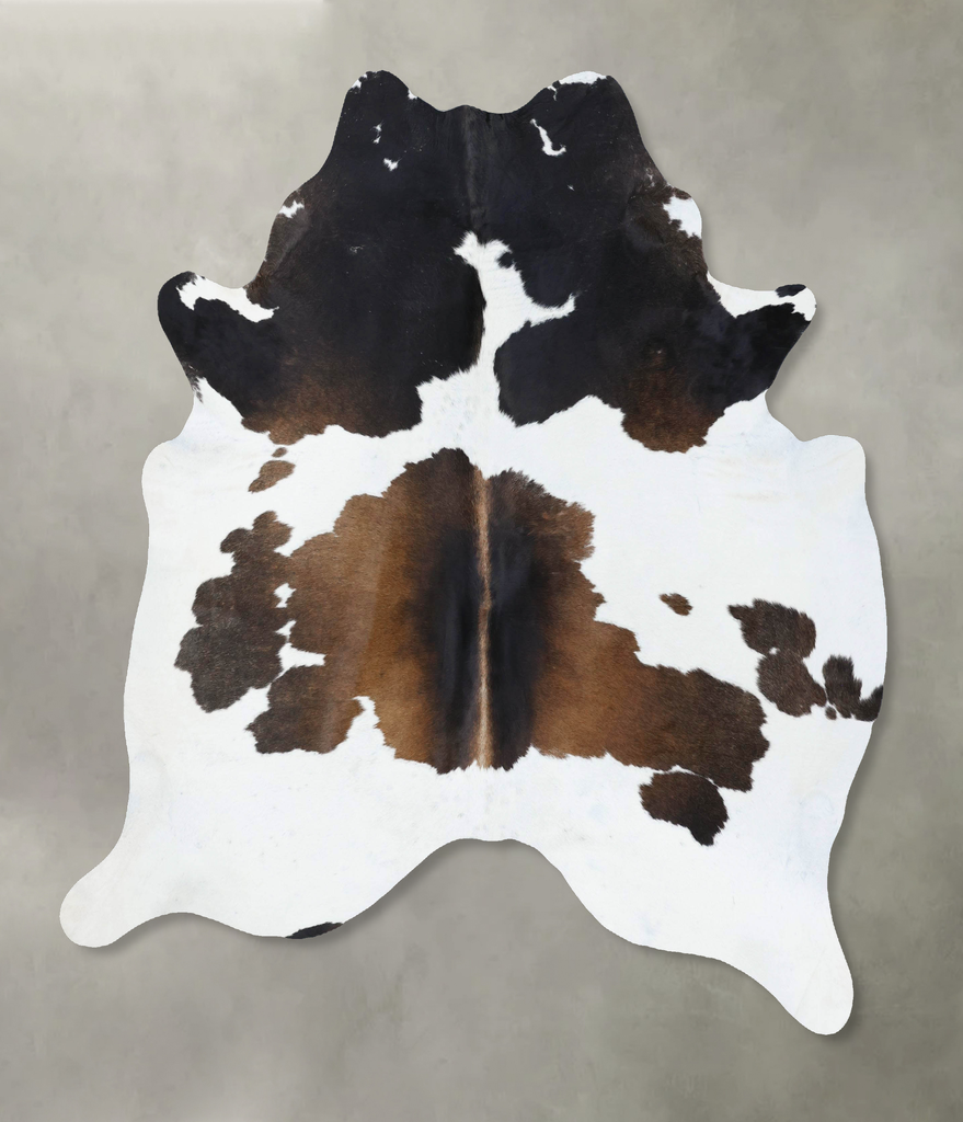 Chocolate and White X-Large Brazilian Cowhide Rug 7'3"H x 6'5"W #B18438 by Hudson Hides