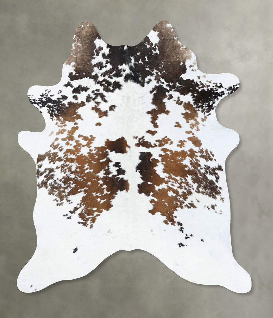 Chocolate and White Large Brazilian Cowhide Rug 6'11"H x 5'5"W #B18439 by Hudson Hides