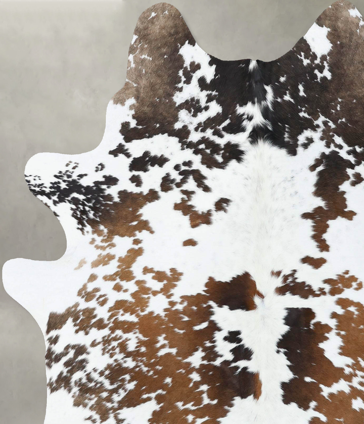 Chocolate and White Large Brazilian Cowhide Rug 6'11"H x 5'5"W #B18439 by Hudson Hides