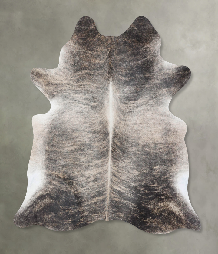 Grey Brindle X-Large Brazilian Cowhide Rug 7'2"H x 6'1"W #B18441 by Hudson Hides