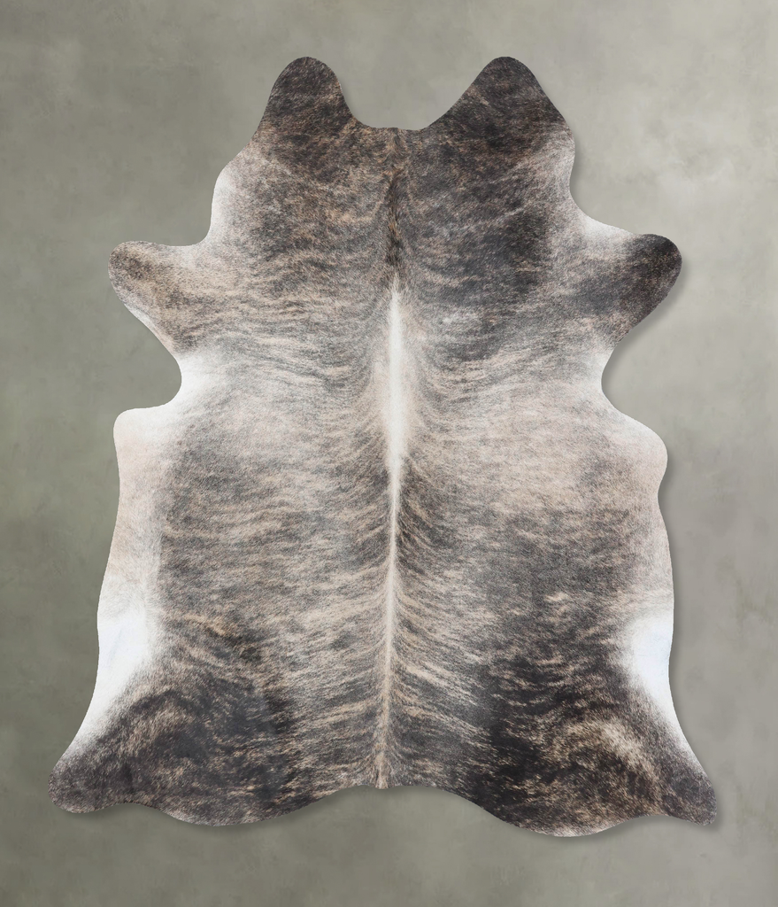 Grey Brindle X-Large Brazilian Cowhide Rug 7'2"H x 6'1"W #B18441 by Hudson Hides
