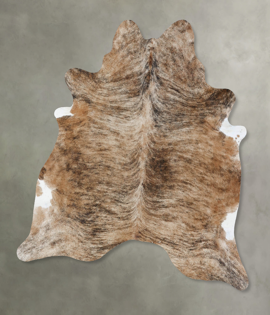 Light Brindle X-Large Brazilian Cowhide Rug 7'2"H x 6'3"W #B18442 by Hudson Hides