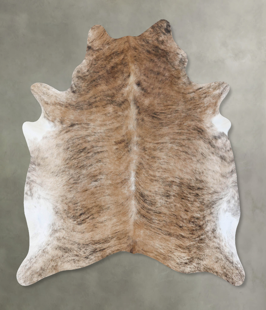 Light Brindle X-Large Brazilian Cowhide Rug 7'1"H x 5'11"W #B18444 by Hudson Hides