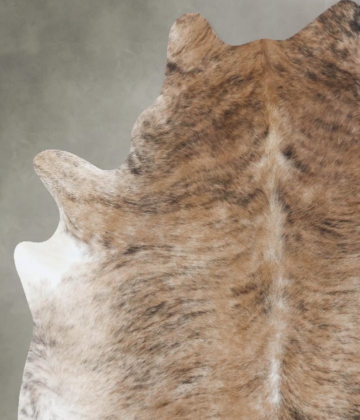 Light Brindle X-Large Brazilian Cowhide Rug 7'1"H x 5'11"W #B18444 by Hudson Hides