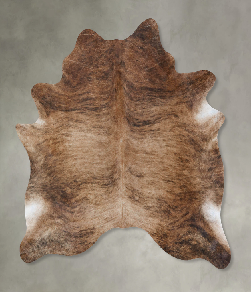 Light Brindle X-Large Brazilian Cowhide Rug 7'7"H x 6'7"W #B18445 by Hudson Hides