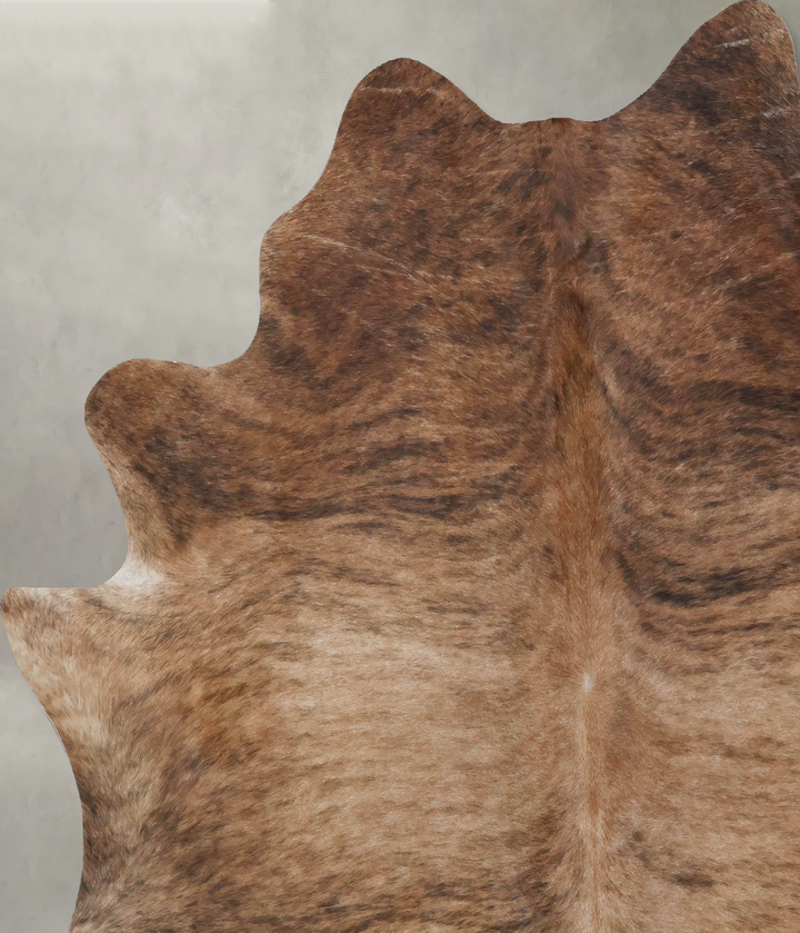 Light Brindle X-Large Brazilian Cowhide Rug 7'7"H x 6'7"W #B18445 by Hudson Hides