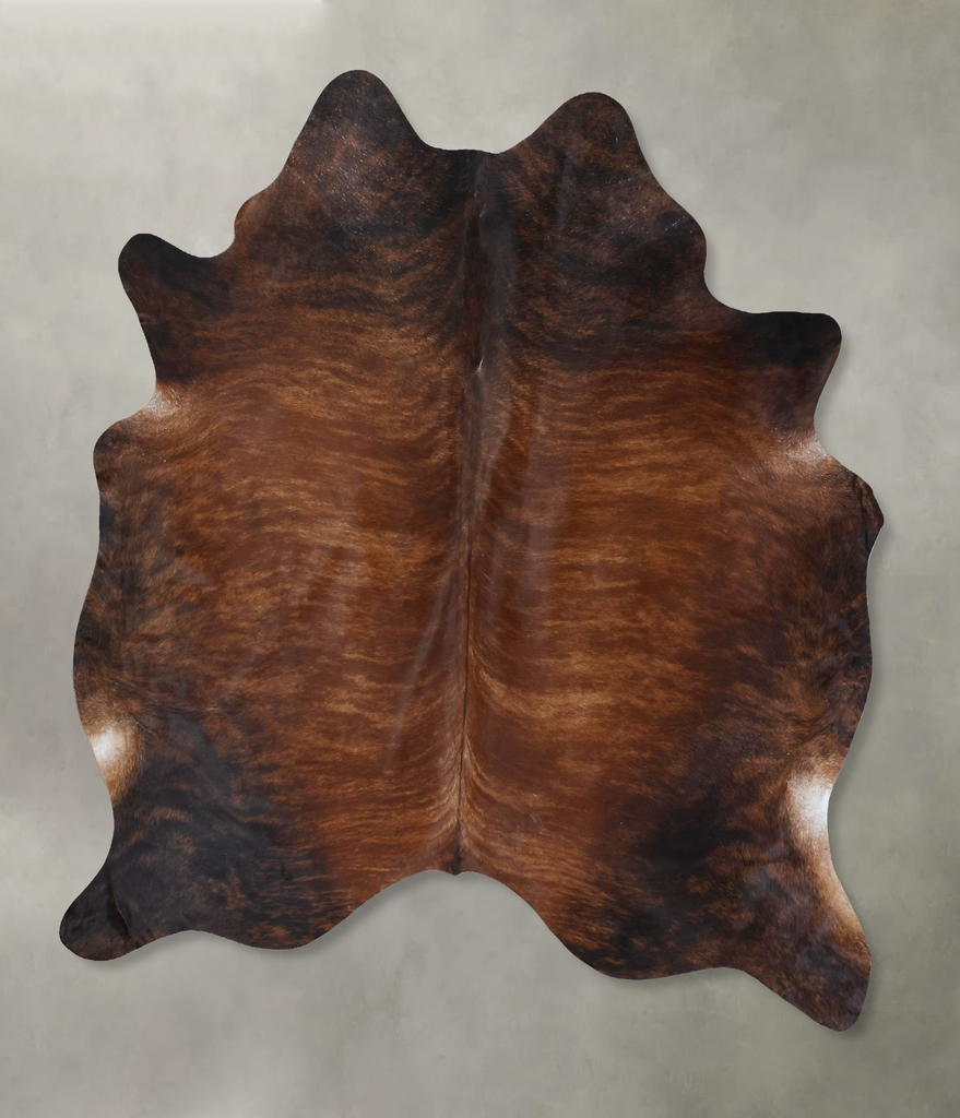 Dark Brindle X-Large Brazilian Cowhide Rug 7'6"H x 6'6"W #B18447 by Hudson Hides