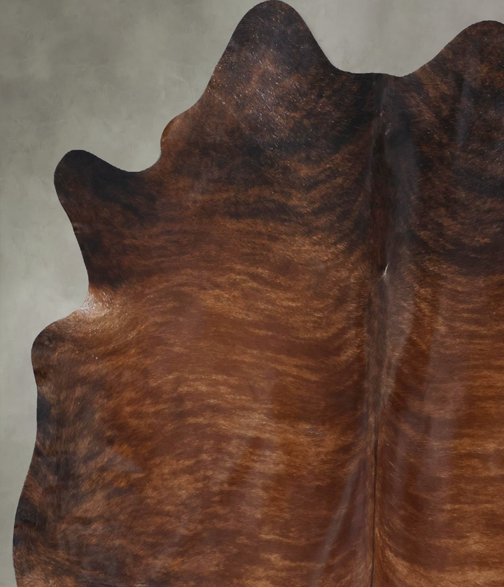 Dark Brindle X-Large Brazilian Cowhide Rug 7'6"H x 6'6"W #B18447 by Hudson Hides