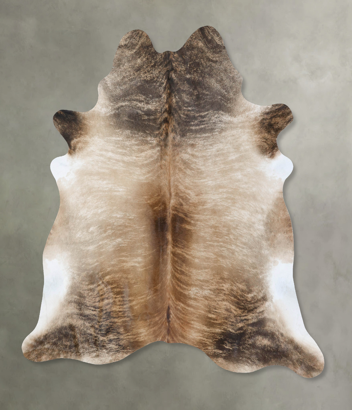 Light Brindle XX-Large Brazilian Cowhide Rug 8'1"H x 7'0"W #B18450 by Hudson Hides
