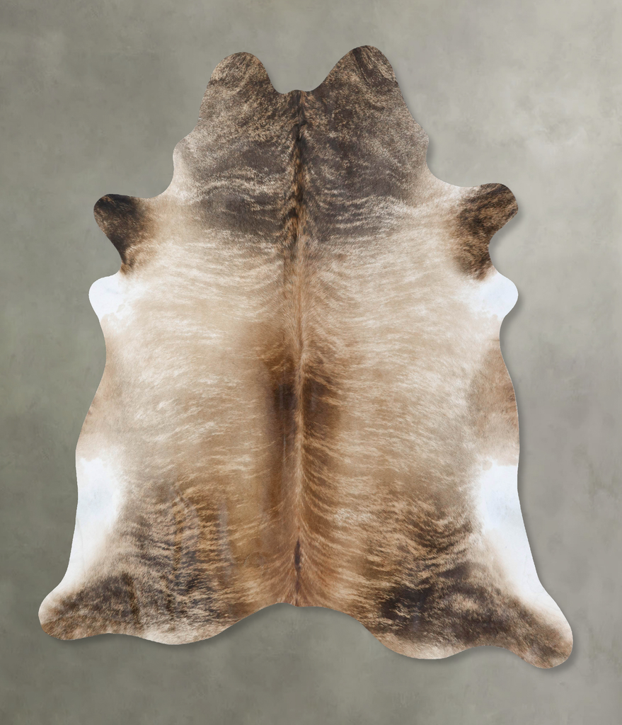 Light Brindle XX-Large Brazilian Cowhide Rug 8'1"H x 7'0"W #B18450 by Hudson Hides