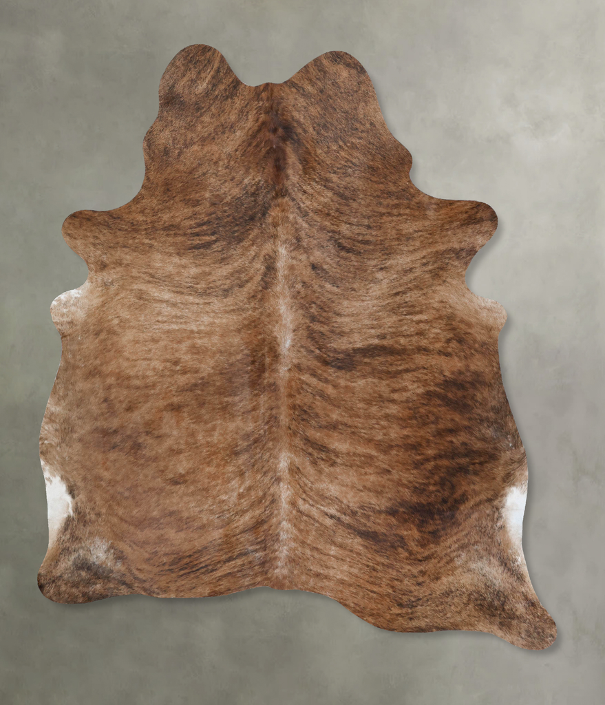 Medium Brindle XX-Large Brazilian Cowhide Rug 8'1"H x 6'3"W #B18452 by Hudson Hides