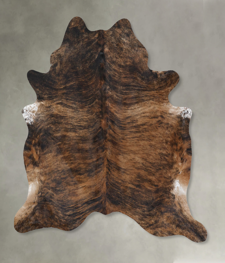 Dark Brindle X-Large Brazilian Cowhide Rug 7'7"H x 6'5"W #B18453 by Hudson Hides