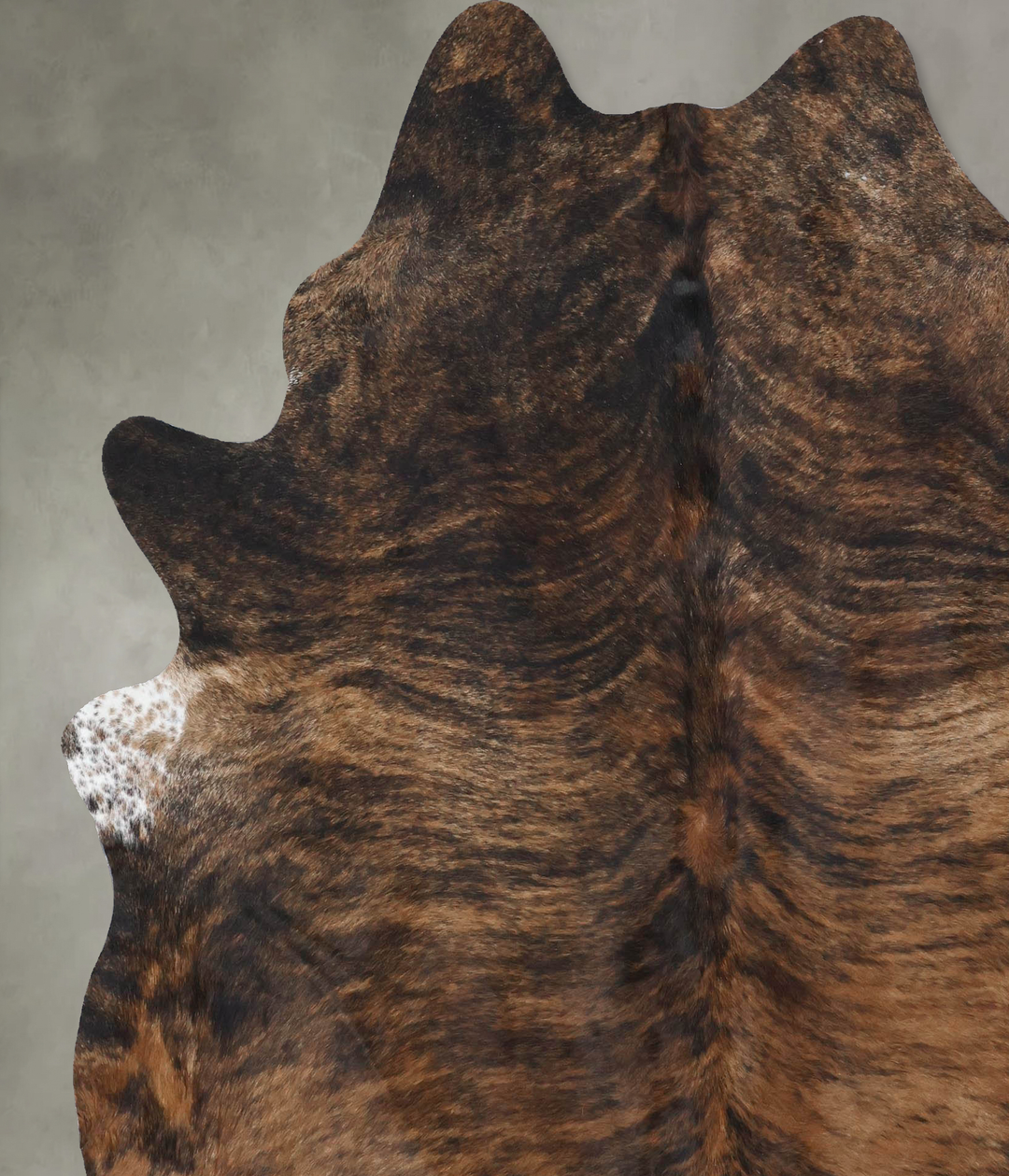 Dark Brindle X-Large Brazilian Cowhide Rug 7'7"H x 6'5"W #B18453 by Hu