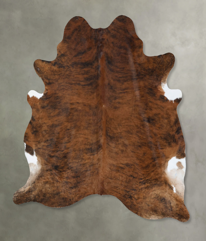 Medium Brindle XX-Large Brazilian Cowhide Rug 7'10"H x 6'9"W #B18454 by Hudson Hides