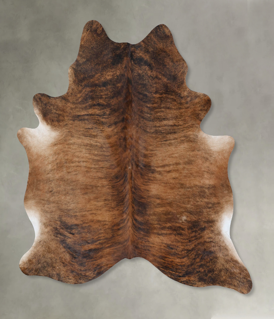 Medium Brindle X-Large Brazilian Cowhide Rug 7'7"H x 6'6"W #B18456 by Hudson Hides