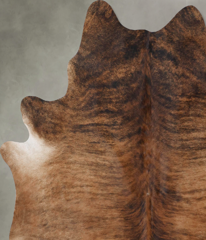 Medium Brindle X-Large Brazilian Cowhide Rug 7'7"H x 6'6"W #B18456 by Hudson Hides