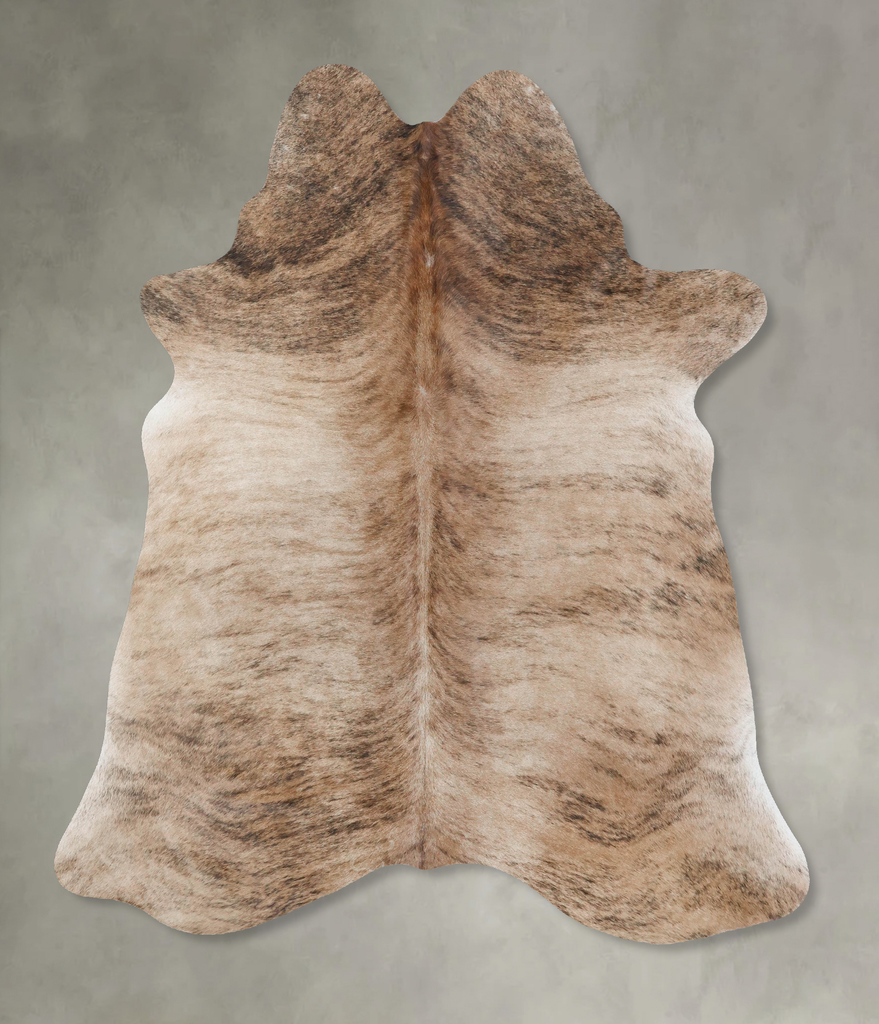 Light Brindle Large Brazilian Cowhide Rug 6'11"H x 5'6"W #B18461 by Hudson Hides