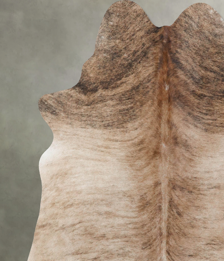 Light Brindle Large Brazilian Cowhide Rug 6'11"H x 5'6"W #B18461 by Hudson Hides