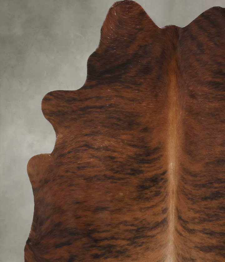 Dark Brindle Large Brazilian Cowhide Rug 5'10"H x 5'6"W #B18465 by Hudson Hides