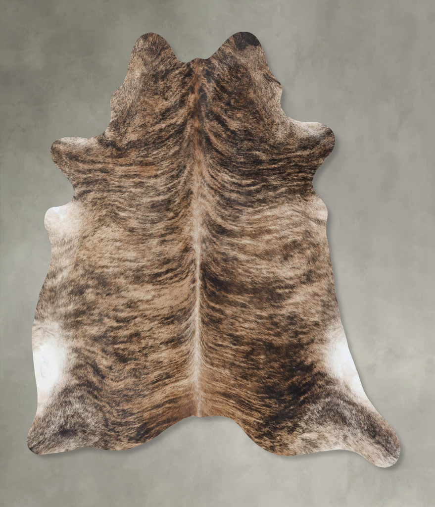 Light Brindle X-Large Brazilian Cowhide Rug 7'0"H x 6'3"W #B18466 by Hudson Hides