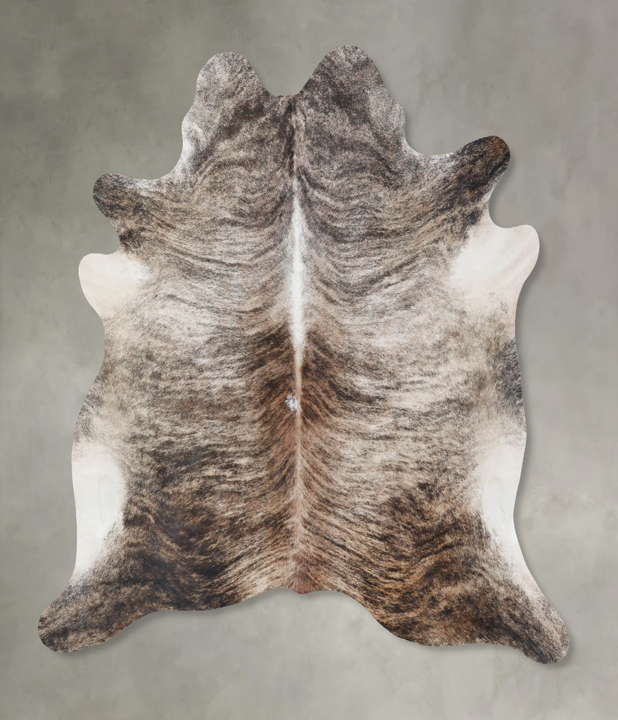 Light Brindle X-Large Brazilian Cowhide Rug 6'10"H x 6'6"W #B18467 by Hudson Hides