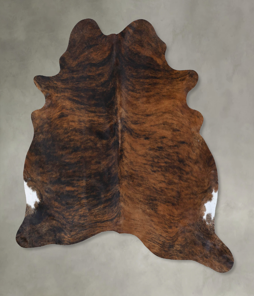 Dark Brindle X-Large Brazilian Cowhide Rug 7'3"H x 6'6"W #B18468 by Hudson Hides