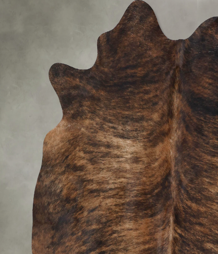 Dark Brindle X-Large Brazilian Cowhide Rug 6'10"H x 6'4"W #B18471 by Hudson Hides
