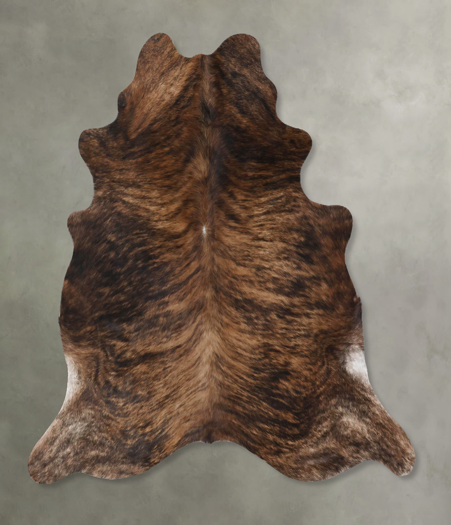 Dark Brindle X-Large Brazilian Cowhide Rug 6'8"H x 6'2"W #B18472 by Hudson Hides