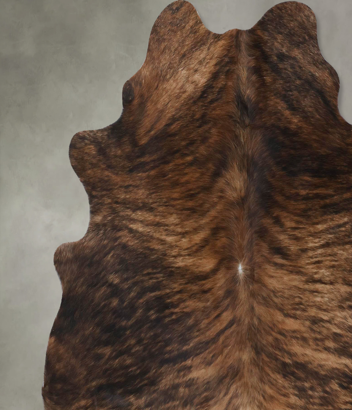 Dark Brindle X-Large Brazilian Cowhide Rug 6'8"H x 6'2"W #B18472 by Hudson Hides
