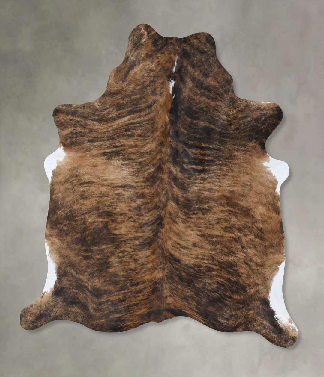 Medium Brindle Large Brazilian Cowhide Rug 6'6"H x 5'4"W #B18473 by Hu