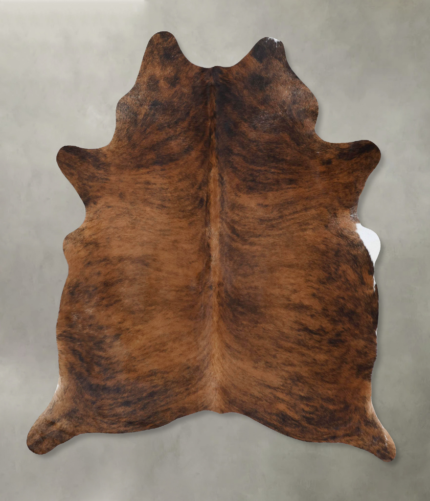 Medium Brindle Large Brazilian Cowhide Rug 6'11"H x 5'8"W #B18474 by Hudson Hides