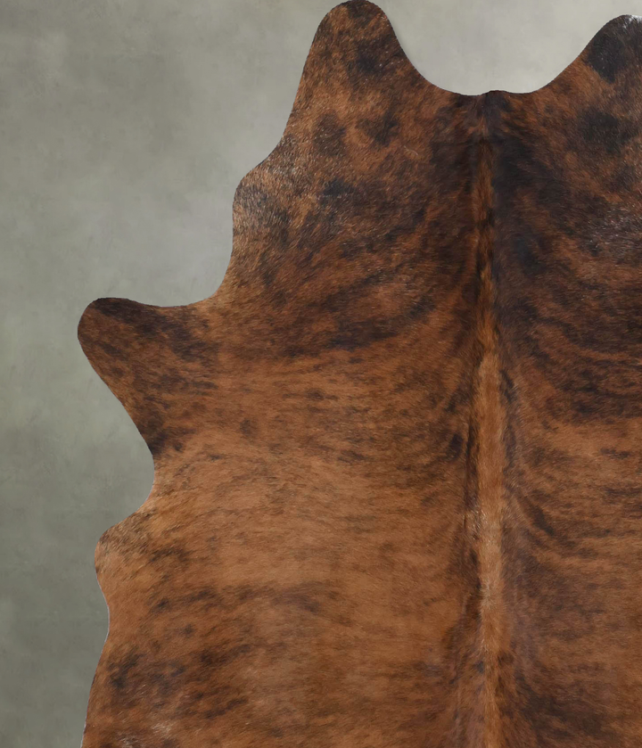 Medium Brindle Large Brazilian Cowhide Rug 6'11"H x 5'8"W #B18474 by Hudson Hides