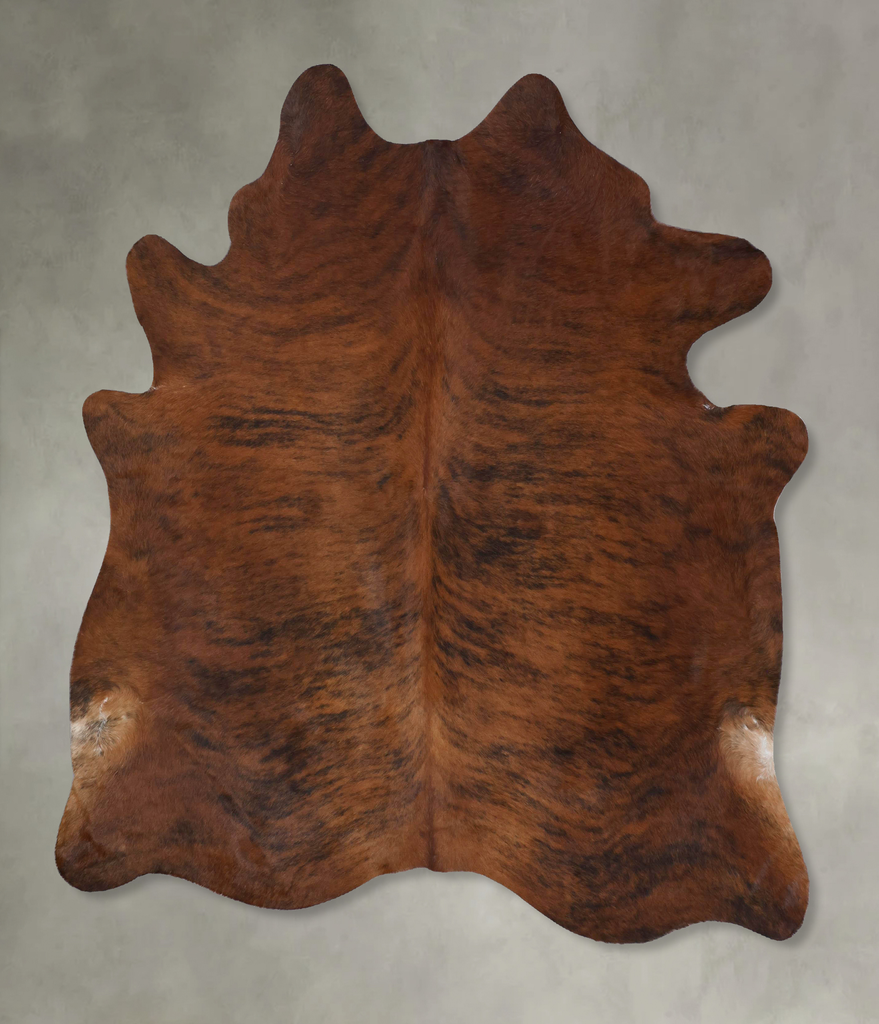 Medium Brindle X-Large Brazilian Cowhide Rug 7'0"H x 6'5"W #B18476 by Hudson Hides