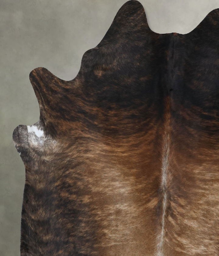 Dark Brindle XX-Large Brazilian Cowhide Rug 8'7"H x 7'4"W #B18478 by Hudson Hides