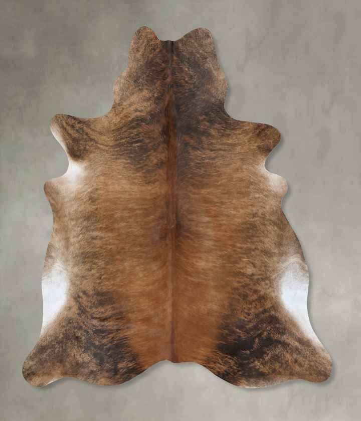 Medium Brindle Large Brazilian Cowhide Rug 6'5"H x 5'9"W #B18480 by Hudson Hides