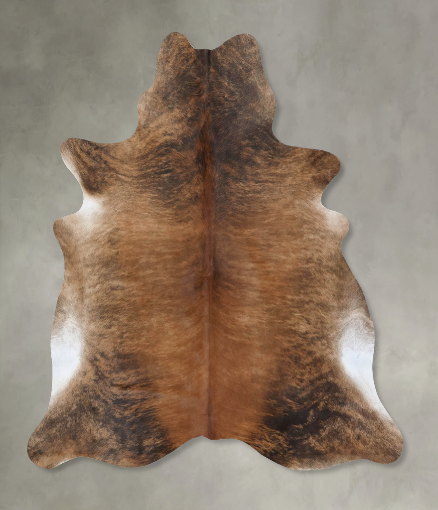 Medium Brindle Large Brazilian Cowhide Rug 6'5"H x 5'9"W #B18480 by Hudson Hides