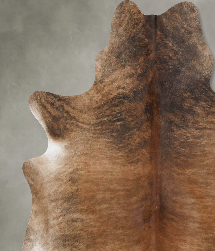 Medium Brindle Large Brazilian Cowhide Rug 6'5"H x 5'9"W #B18480 by Hudson Hides