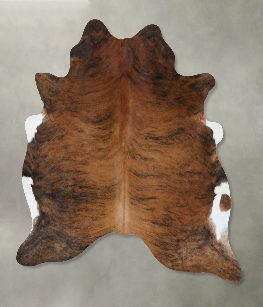 Medium Brindle X-Large Brazilian Cowhide Rug 7'5"H x 6'4"W #B18481 by Hudson Hides