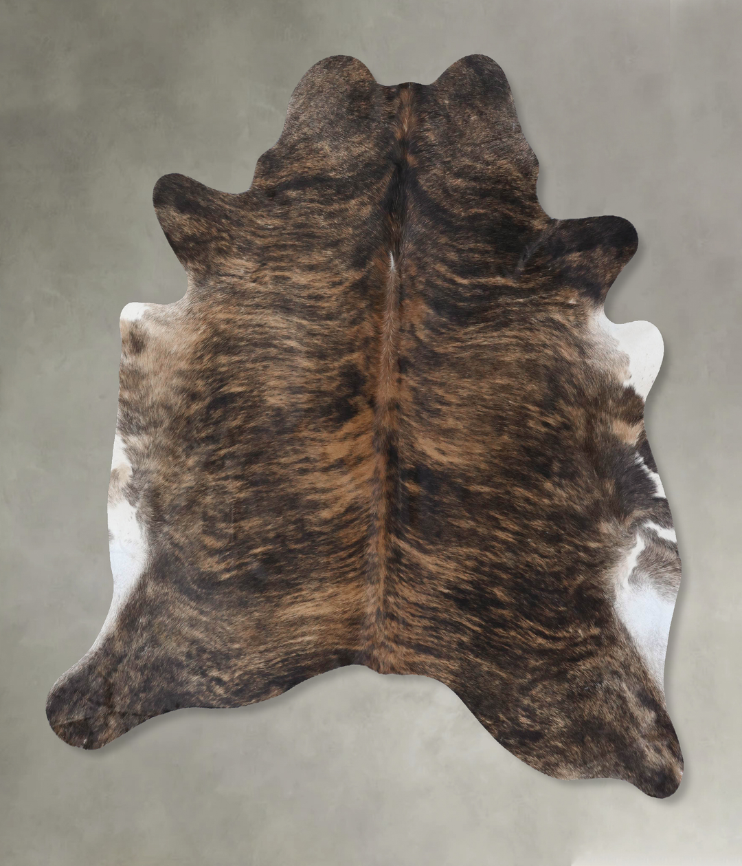 Dark Brindle X-Large Brazilian Cowhide Rug 7'1"H x 6'4"W #B18482 by Hu