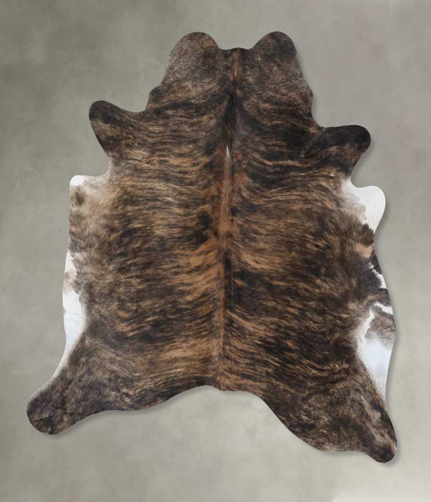 Dark Brindle X-Large Brazilian Cowhide Rug 7'1"H x 6'4"W #B18482 by Hudson Hides