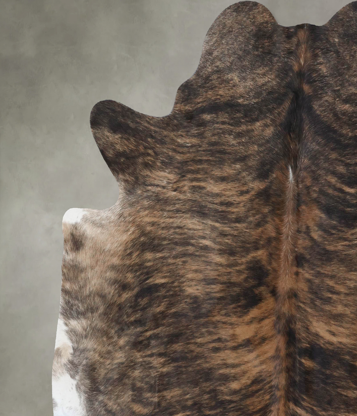 Dark Brindle X-Large Brazilian Cowhide Rug 7'1"H x 6'4"W #B18482 by Hudson Hides